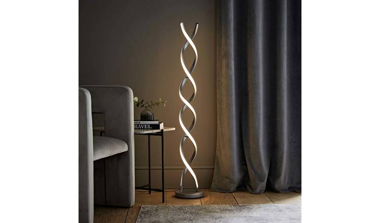 ValueLights Infinity Double Twist LED Base Only Floor Lamp - Grey
