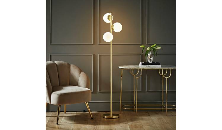 ValueLights Jas Metal Multi Head Floor Lamp - Gold