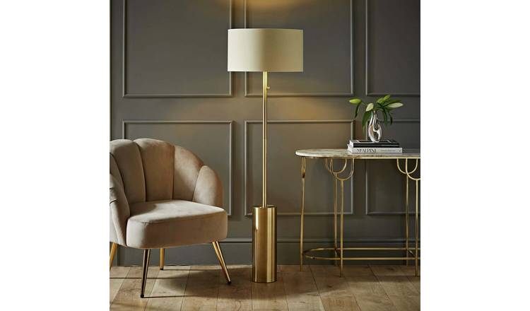 ValueLights Ley Metal Statement Floor Lamp - Gold