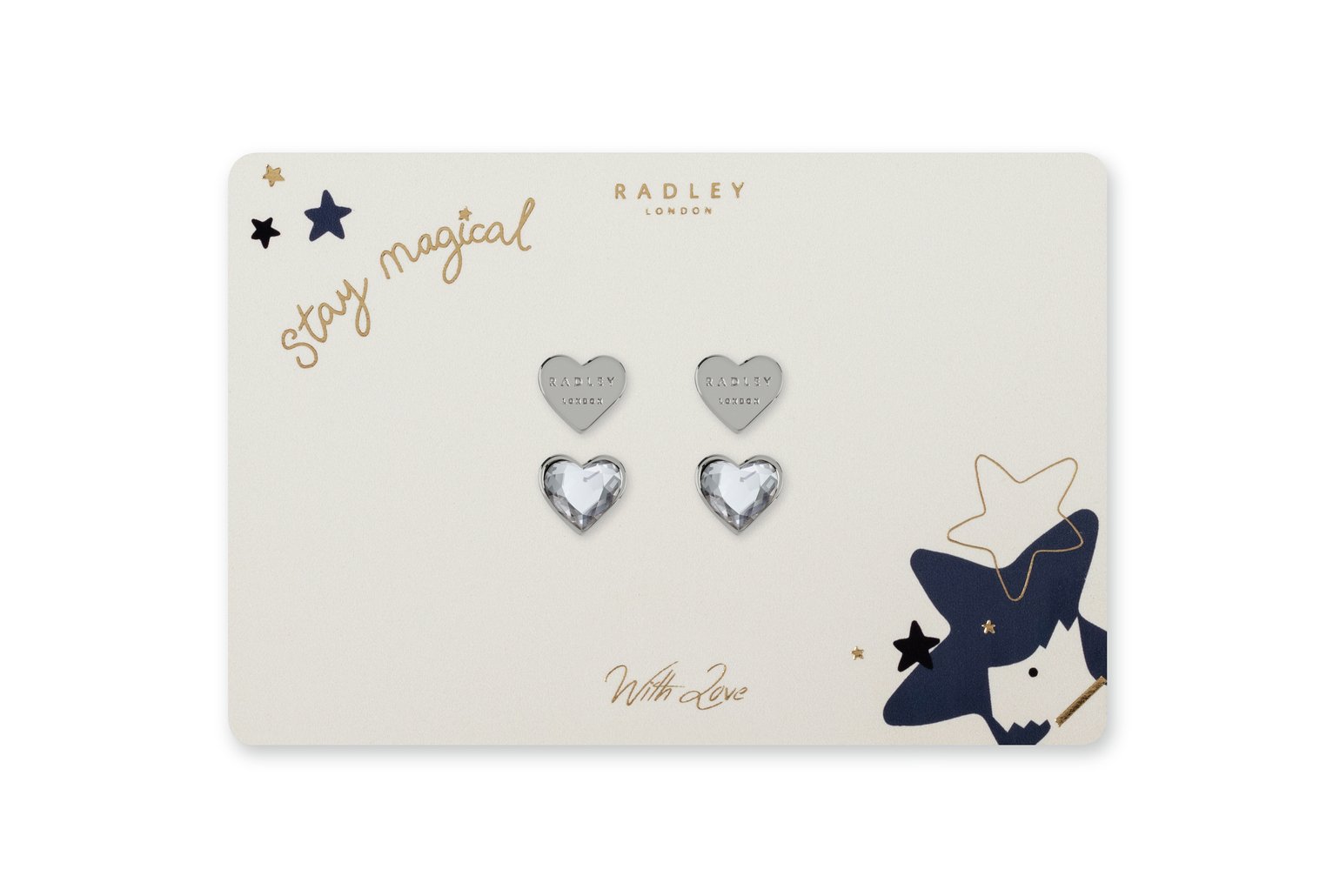 Radley Silver Plated Heart Stud Blue Heart Stone Earring Set Review