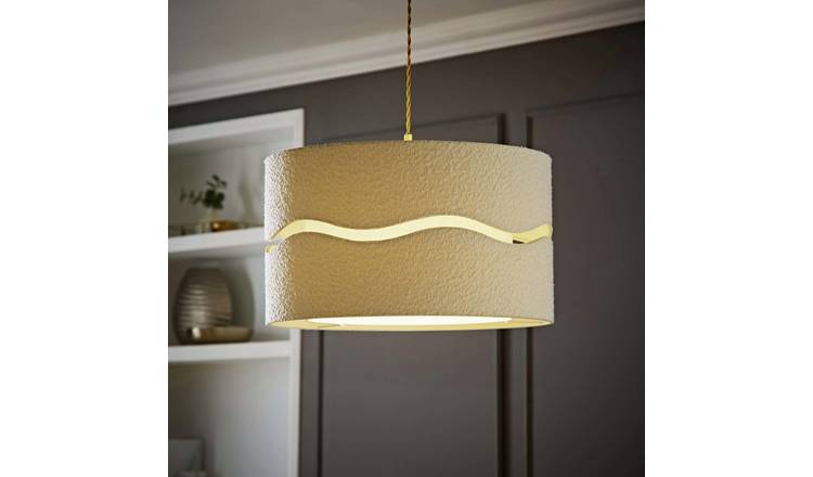 ValueLights Livie Natural Boucle Easy Fit Lampshade - 48cm