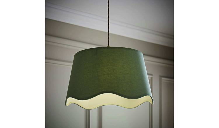 ValueLights Mabel Green Linen Easy Fit Lampshade - 45cm