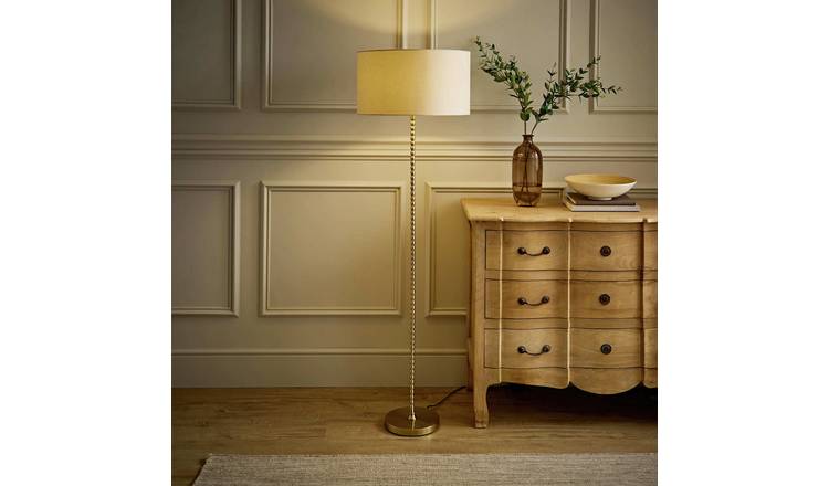 ValueLights Maeve Metal Stick Floor Lamp - Gold