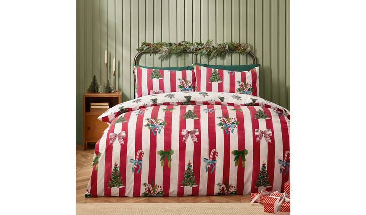 Catherine Lansfield Vintage Icon Stripe Pink Bedding Set - Single
