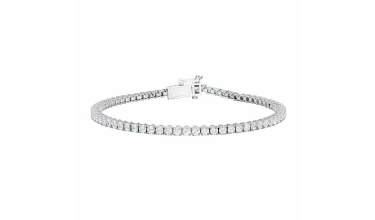 Pure Brilliance 9ct White Gold 3ct Diamond Tennis Bracelet
