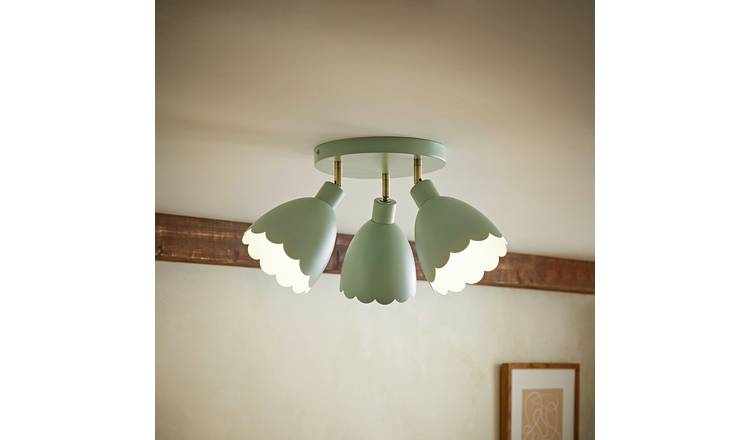 ValueLights Millie Metal 3-Light Spotlight - Soft Green