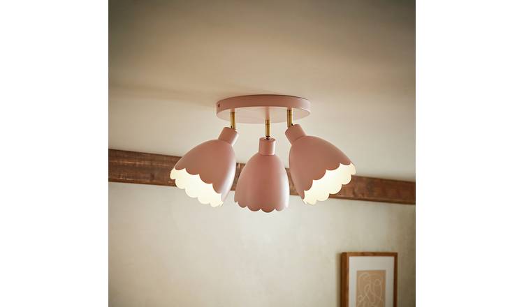 ValueLights Millie Metal 3-Light Spotlight - Soft Pink