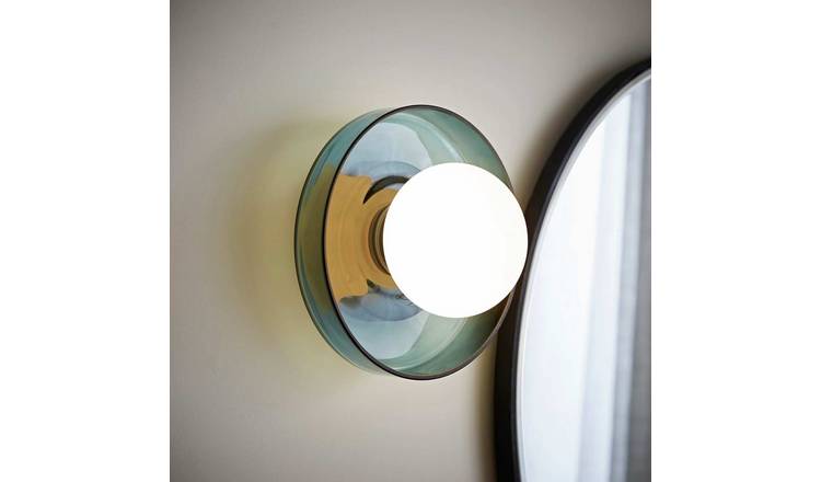 ValueLights Newbury Glass Wall Light - Teal