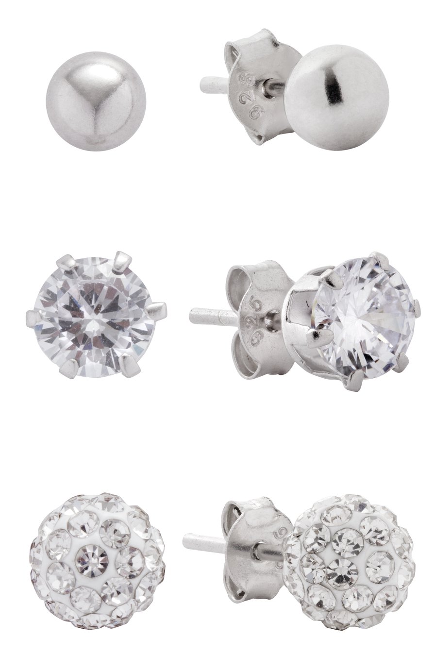 Revere Sterling Silver Cubic Zirconia Stud Earrings Ste of 3 Review