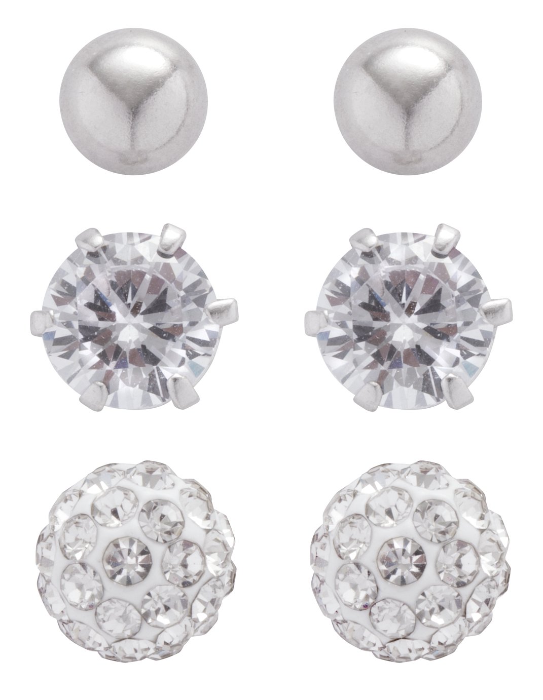 Revere Sterling Silver Cubic Zirconia Stud Earrings Ste of 3 Review