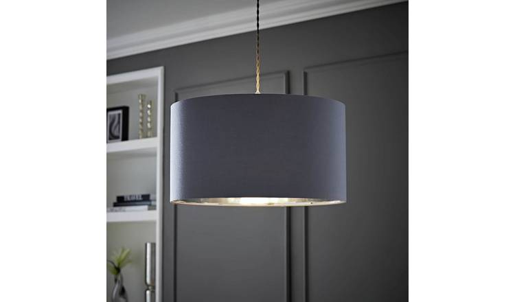 ValueLights Reni Grey Easy Fit Lampshade - 45cm