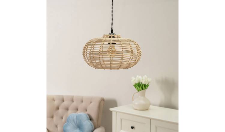 ValueLights Romy Natural Rattan Easy Fit Lampshade - 35cm