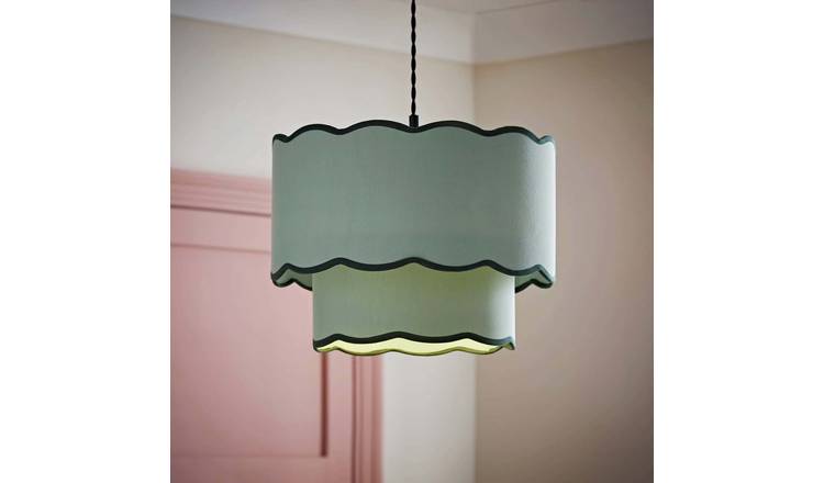 ValueLights Sloane Green 2 Tier Easy Fit Lampshade - 35cm