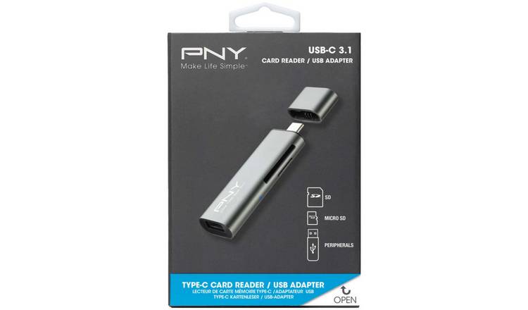 PNY 3 Port USB-C Card Reader & Adapter