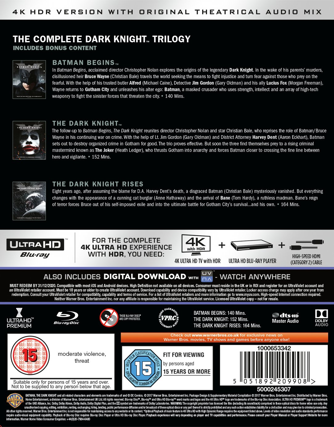The Dark Knight Trilogy 4K UHD Blu-Ray Box Set Review
