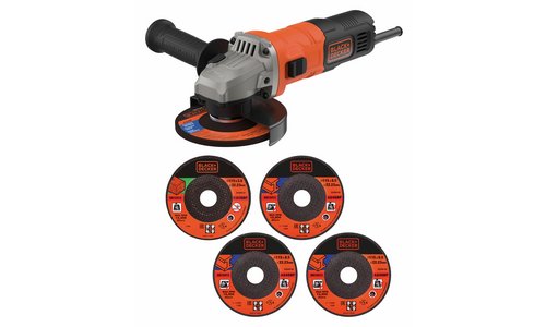 Black + Decker 115mm Angle Grinder & 5 Cutting Discs - 710W