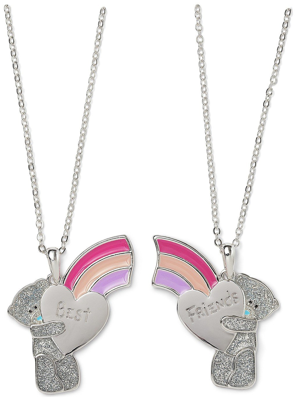 Me to You Silver Plated Best Friends Rainbow Necklace Set