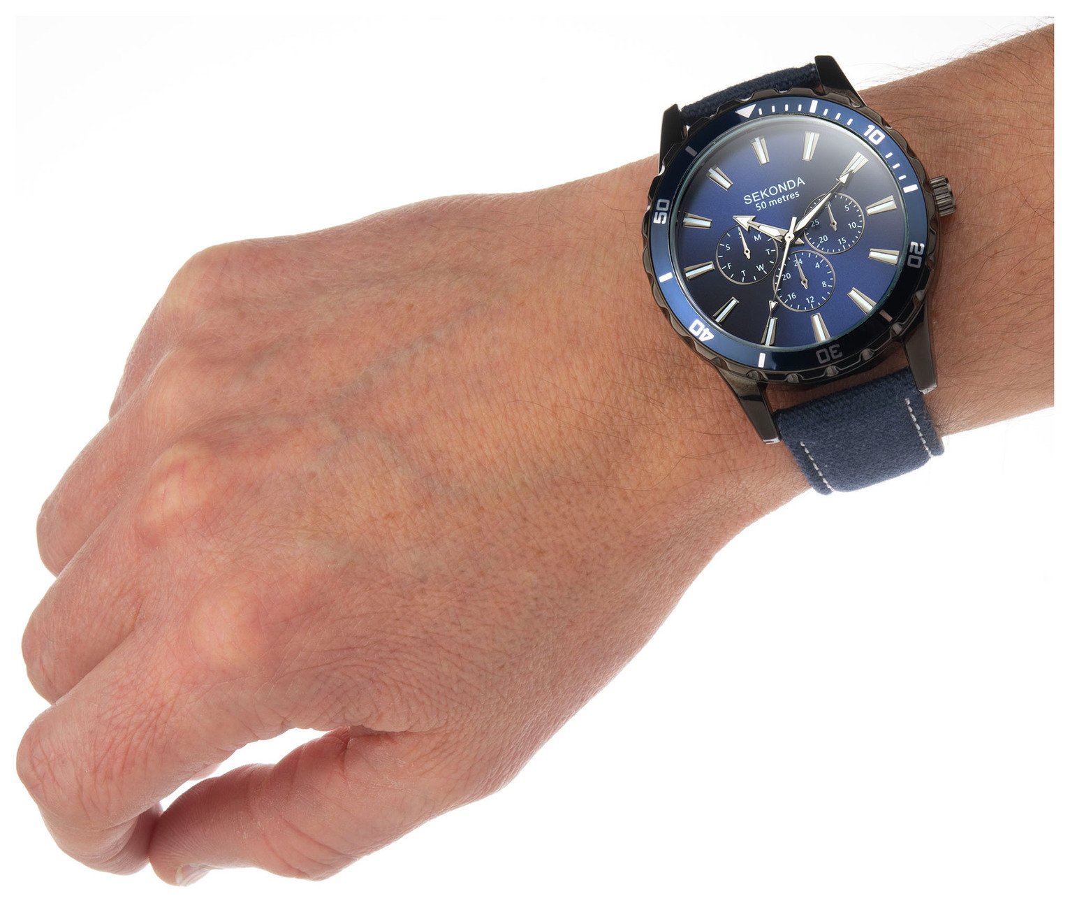 sekonda midnight blue chronograph watch