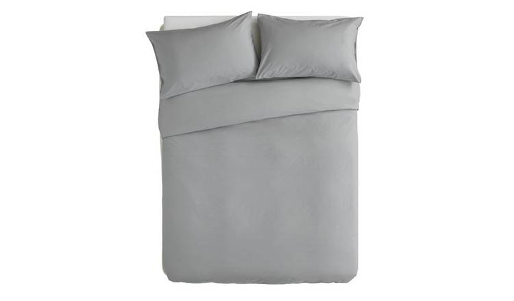 Buy Argos Home Plain Grey Bedding Set - Double | Duvet cover sets | Argos