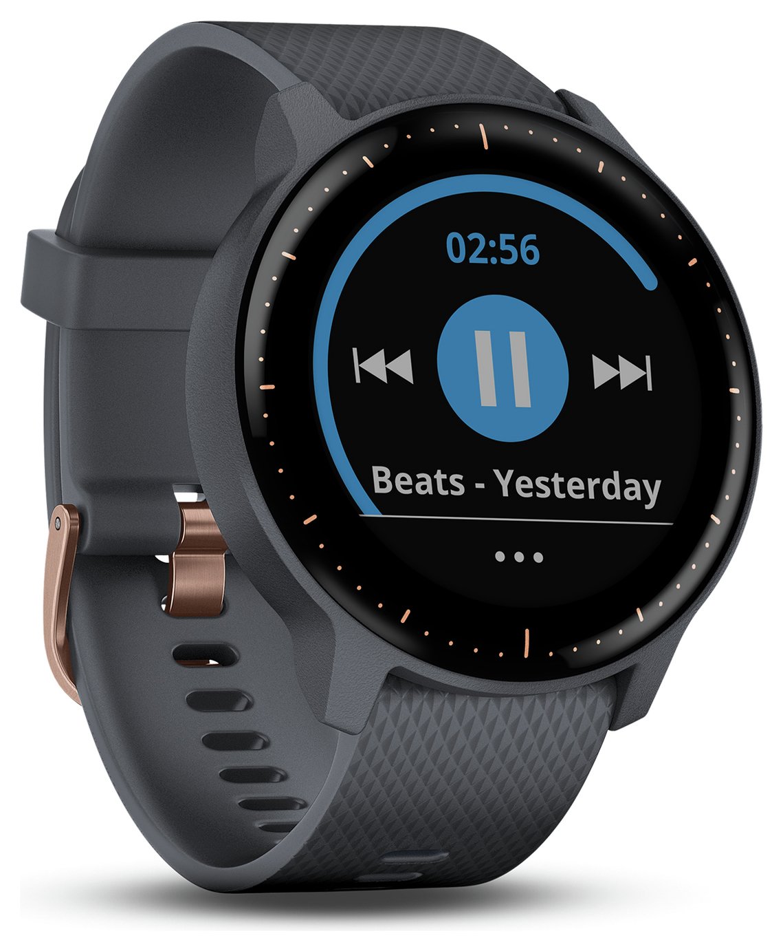 Garmin Vivoactive 3 Music Smart Watch-Rose Gold/Granite Blue