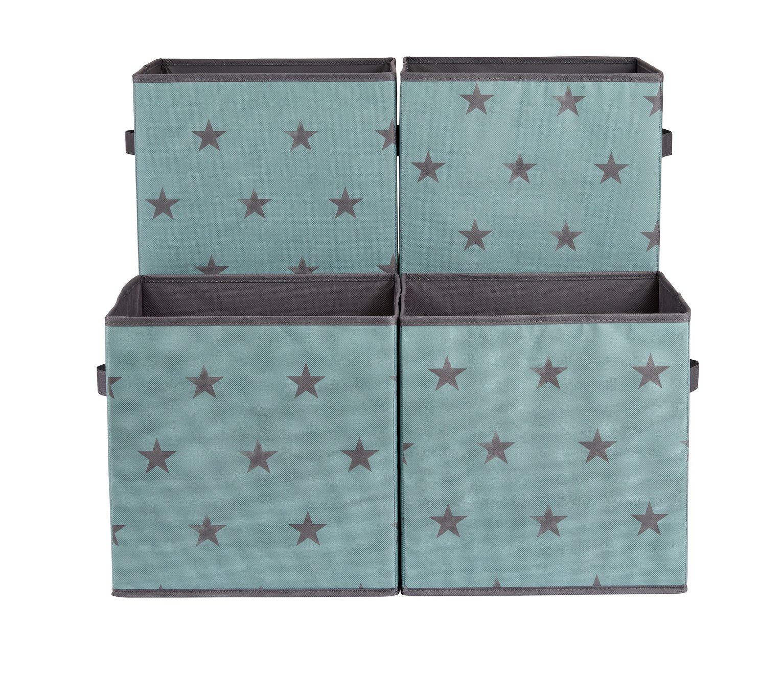 Argos Home Set of 4 Blue Star Canvas Boxes