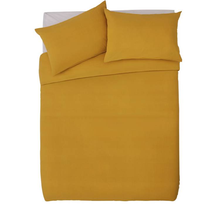 Habitat Cotton Rich 180 TC Plain Yellow Bedding Set - Double 0