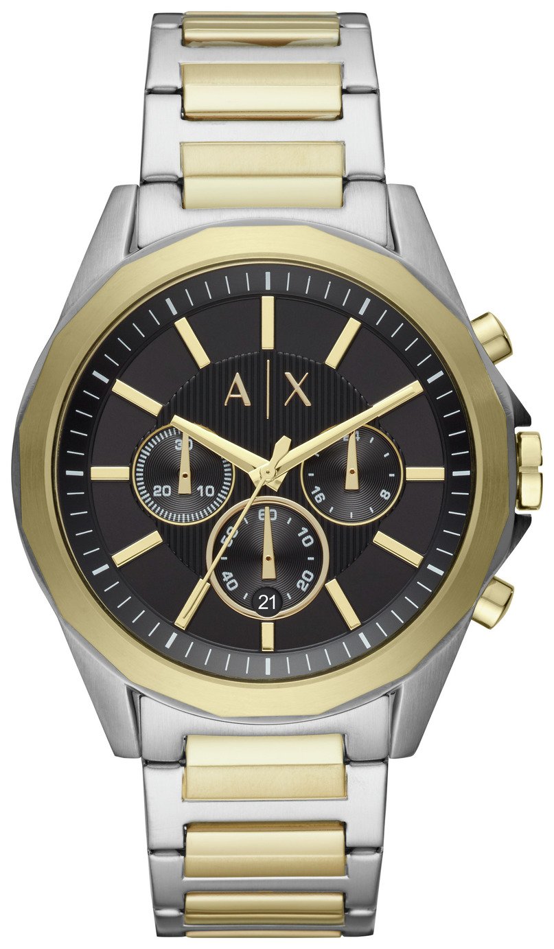 armani exchange black and gold