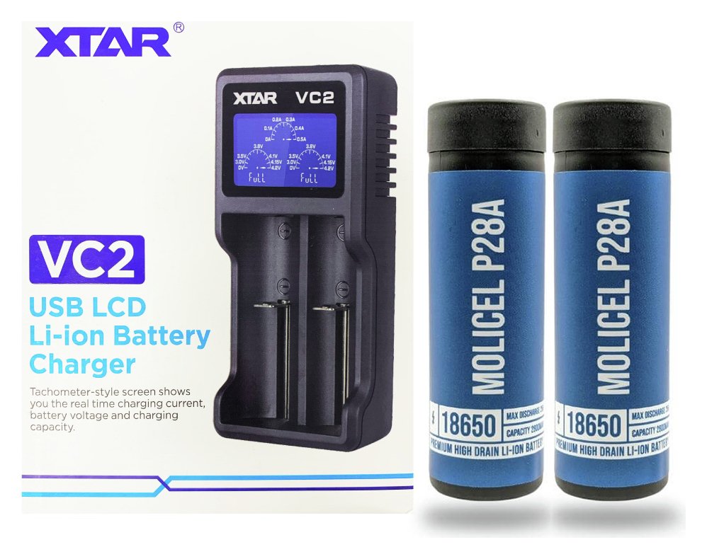 XTAR VC2 Lithium-ion Battery Charger Bundle