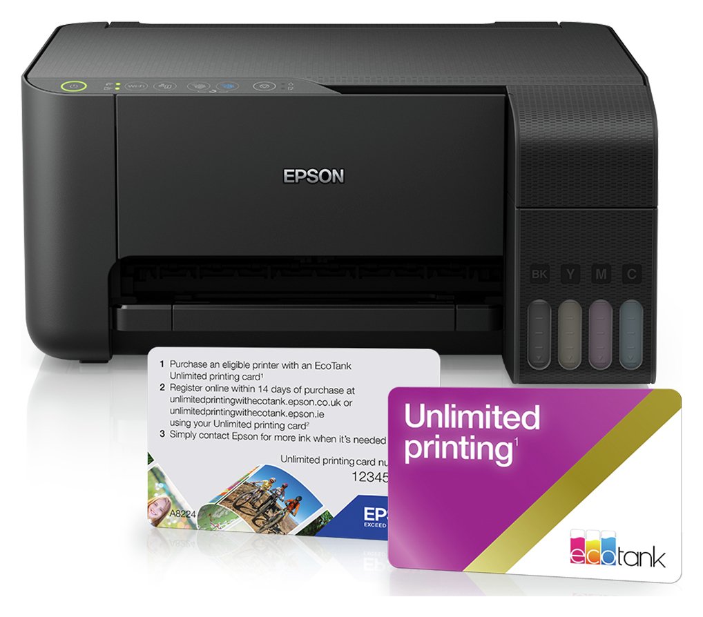 Epson EcoTank ET-2710 Wireless Printer, Unlimited Print Card