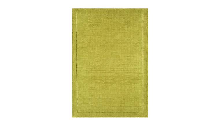 Mega Flooring Green Handmade Plain Rug - 60 x 120cm