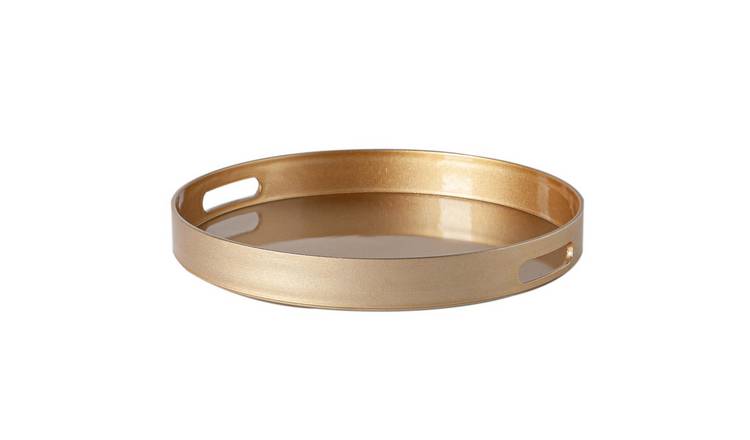 Argon Tableware Round Serving Trays - Gold - Pack of 6