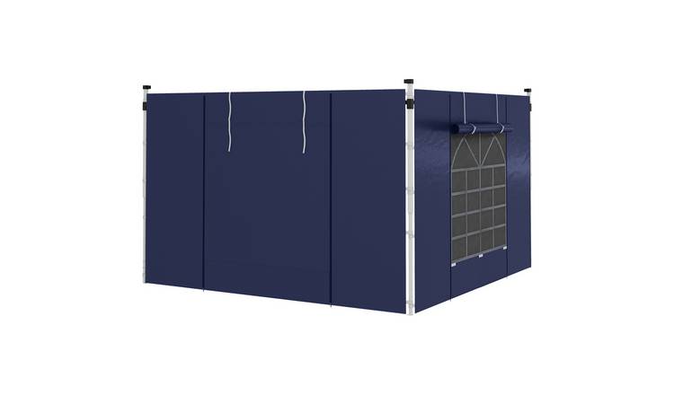Outsunny Pop Up Gazebo Canopy Cover with Windows and Doors - Blue