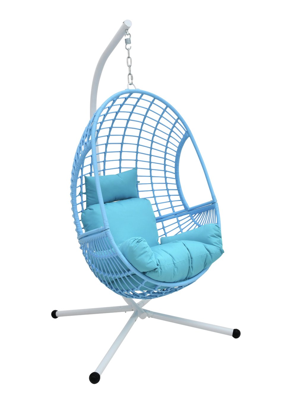 Rattan Hanging Egg Chair - Blue