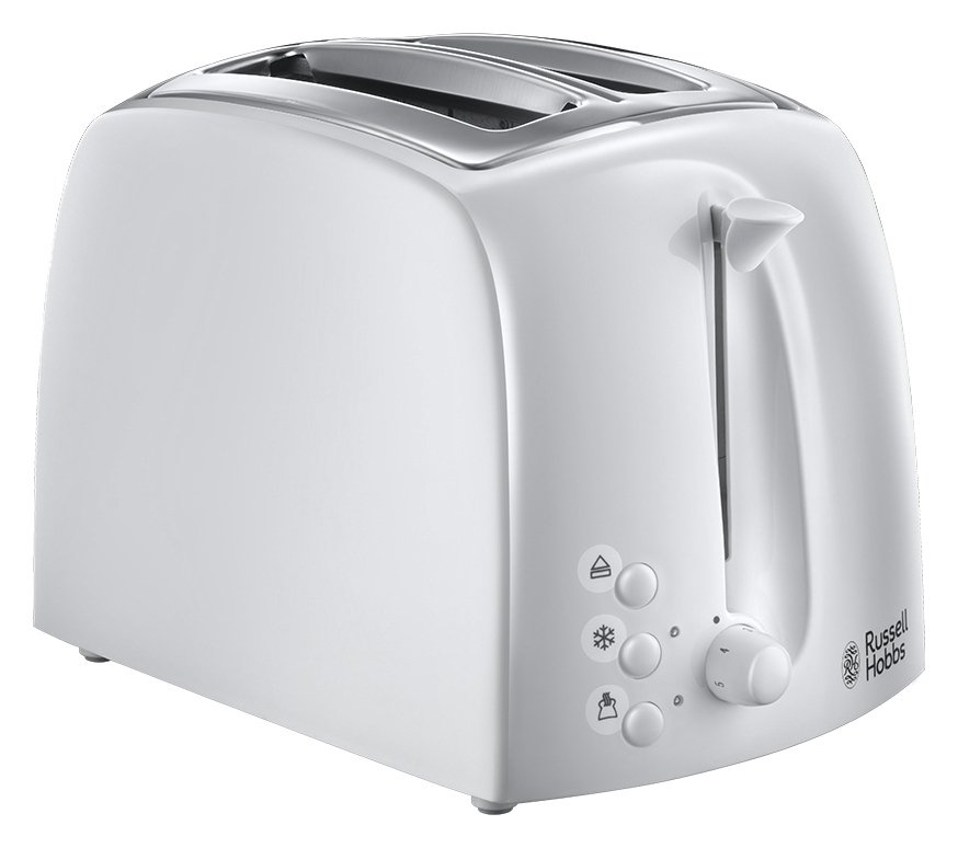 Russell Hobbs Textures 2 Slice White Plastic Toaster 21640
