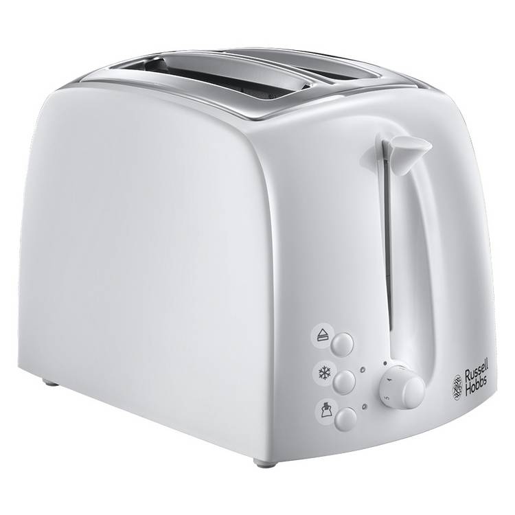 Russell Hobbs Textures 2 Slice White Plastic Toaster 21640 0