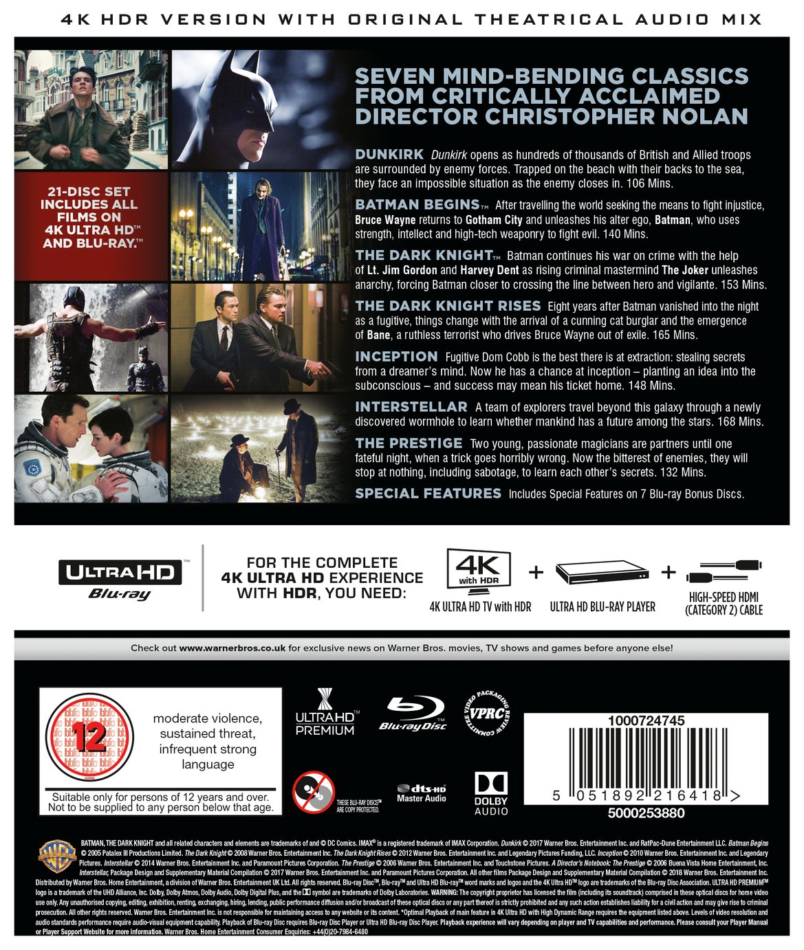 Christopher Nolan Collection 4K UHD Blu-Ray Box Set Review