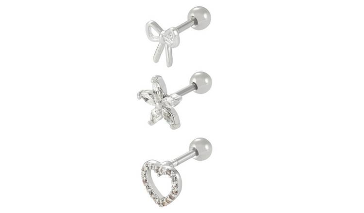 State of Mine Stainless Steel Helix Bow Cubic Zirconia Set