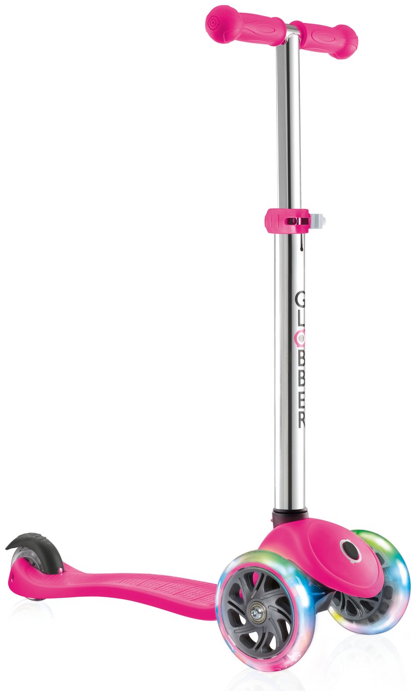 Globber Primo Lights Tri Scooter - Pink