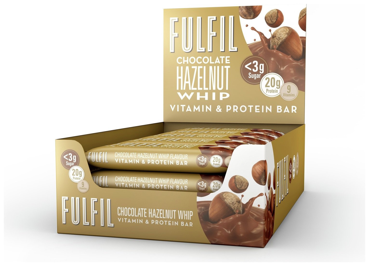 FULFIL Chocolate Hazelnut Whip Vitamin & Protein Bars 15x55g