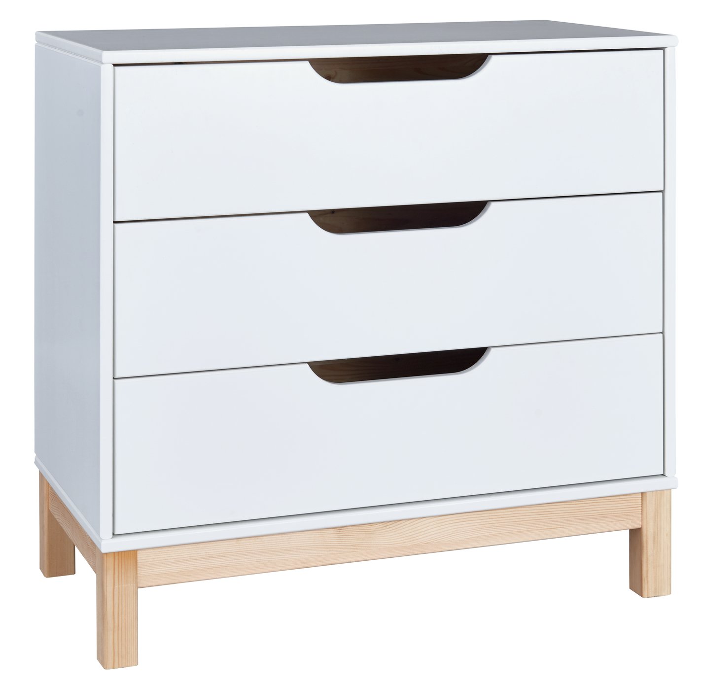 Argos Home Arlo White & Pine 3 Drawer Chest