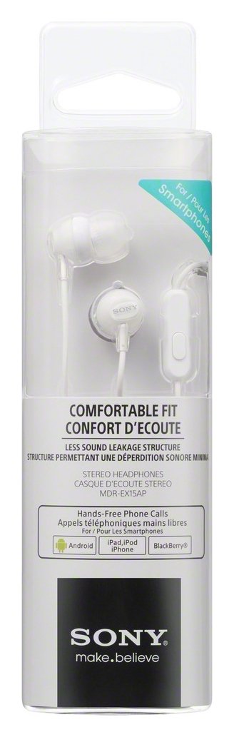 Buy Sony MDR-EX15AP In-Ear Wired Headphones White Wired headphones  Argos