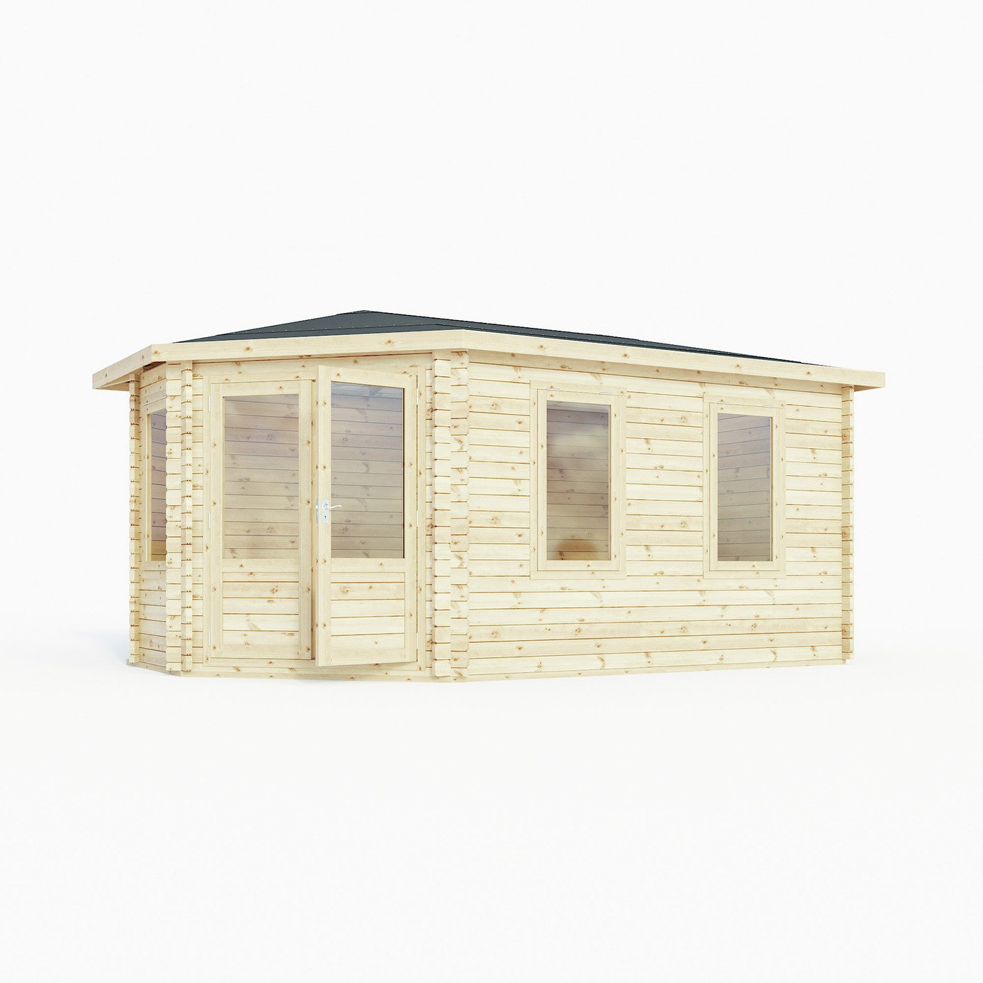 Mercia Wooden 10 x 17ft Double Glazed Corner Lodge