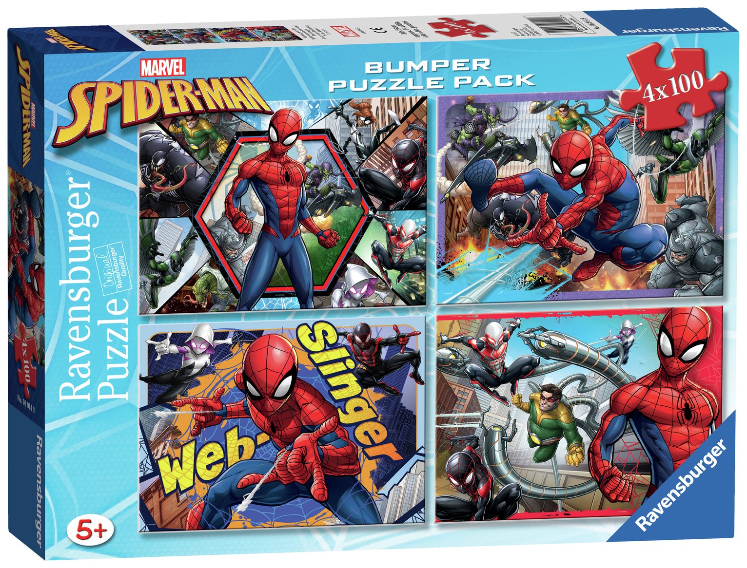 Marvel Spider-Man 4 x 100pc Puzzles