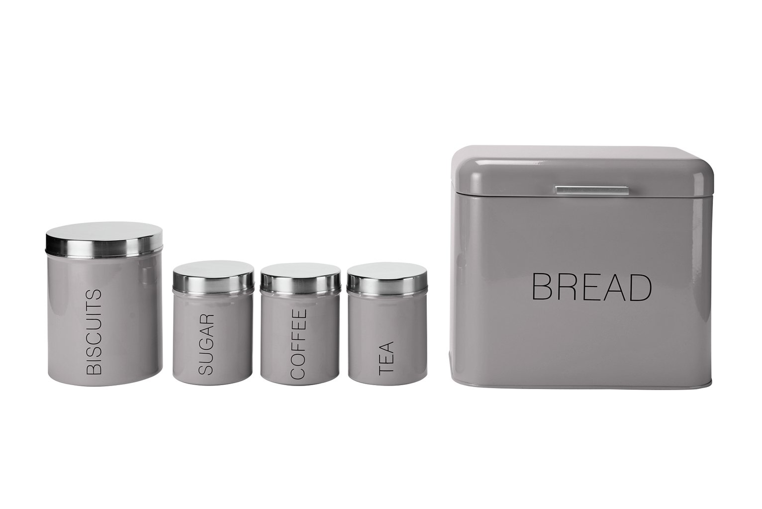 argos grey tea coffee sugar canisters