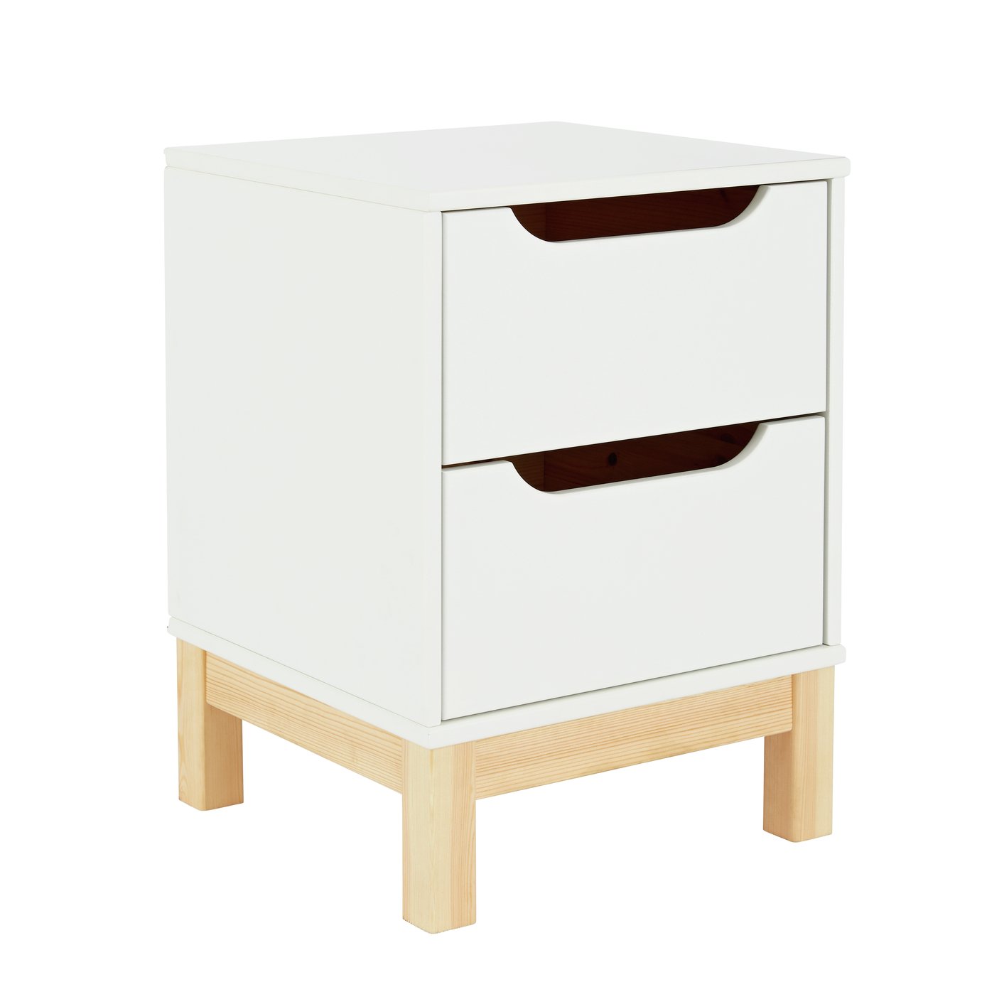 Argos Home Arlo White & Pine Bedside Chest