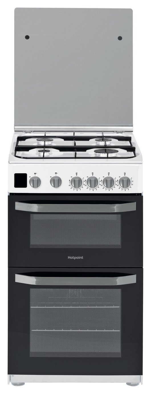Hotpoint HD5G00CCW 50cm Double Oven Gas Cooker - White