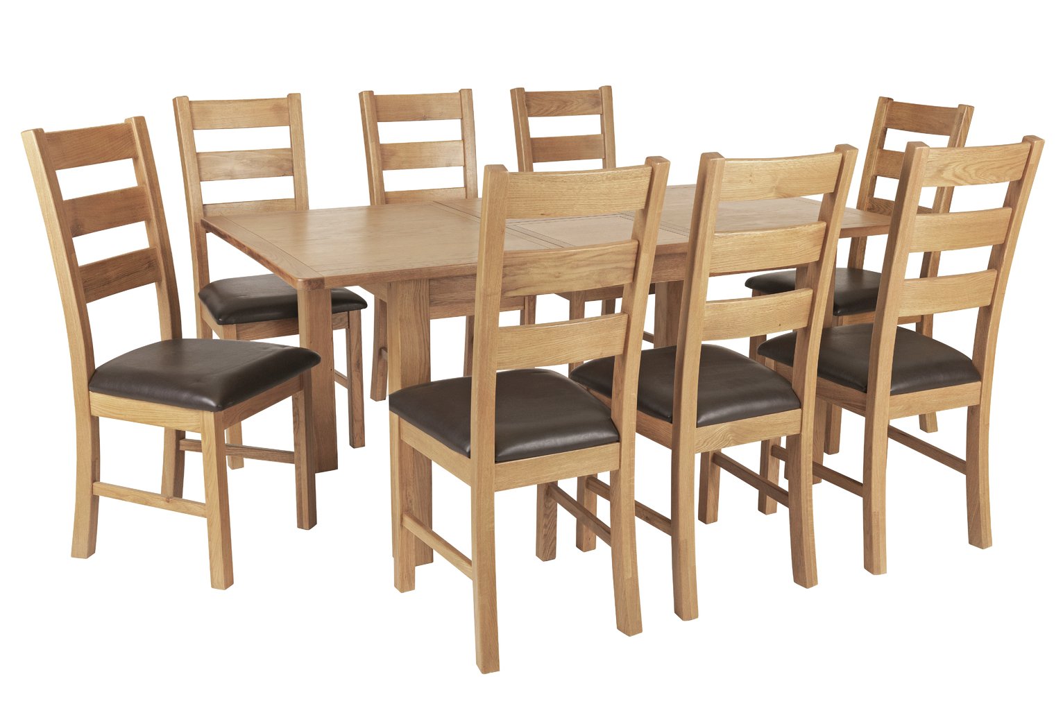 Argos Home Ashwell Oak Veneer Extending Table & 8 Chairs