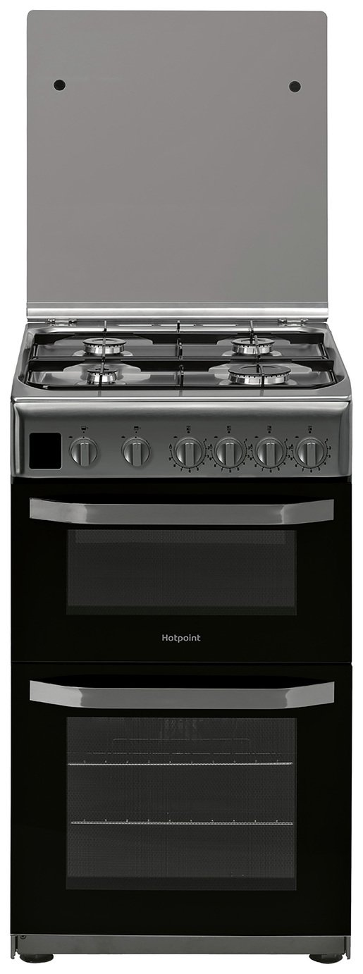 Hotpoint HD5G00CCX 50cm Double Oven Gas Cooker - S/Steel