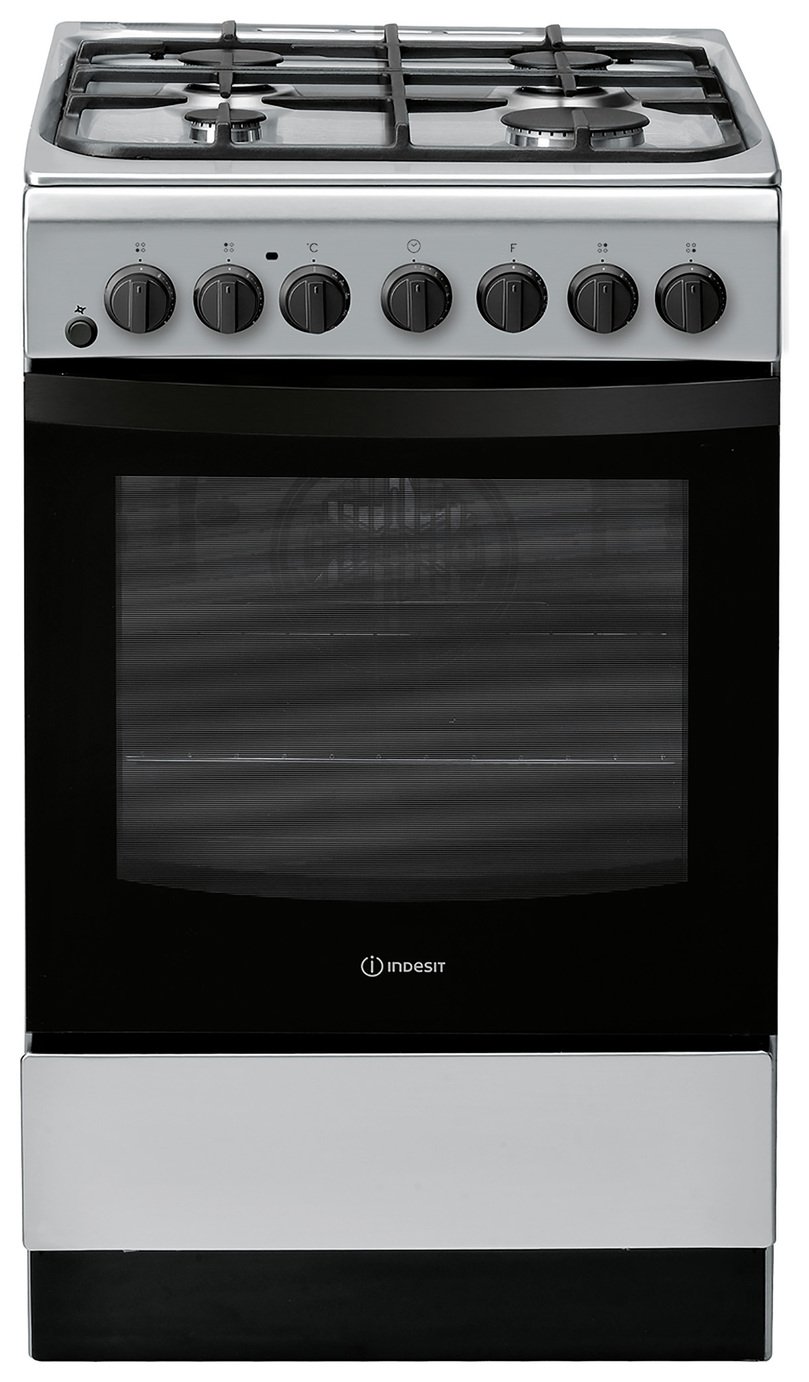 Indesit IS5G4PHSS 50cm Single Dual Fuel Cooker - Graphite