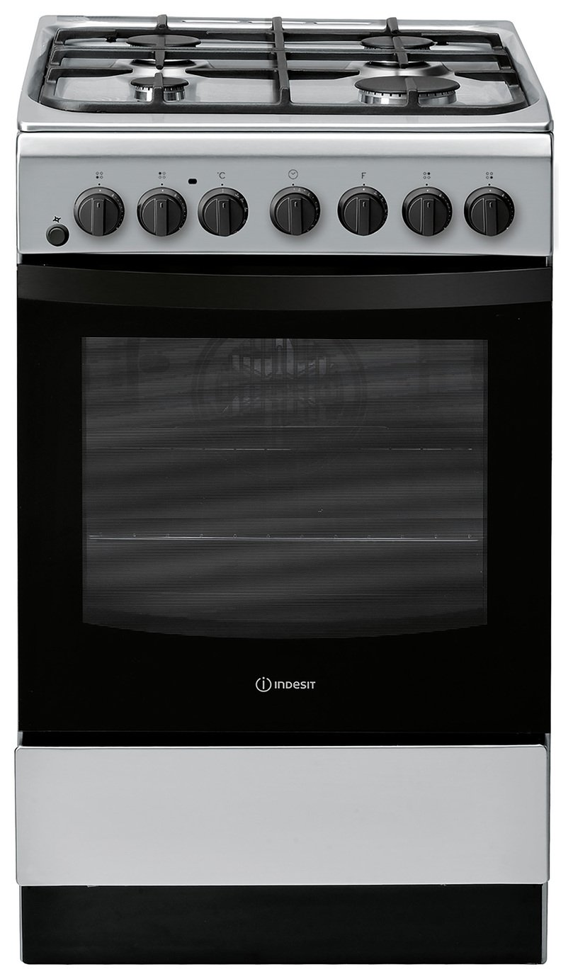 Indesit IS5G4PHX 50cm Single Dual Fuel Cooker StainlessSteel